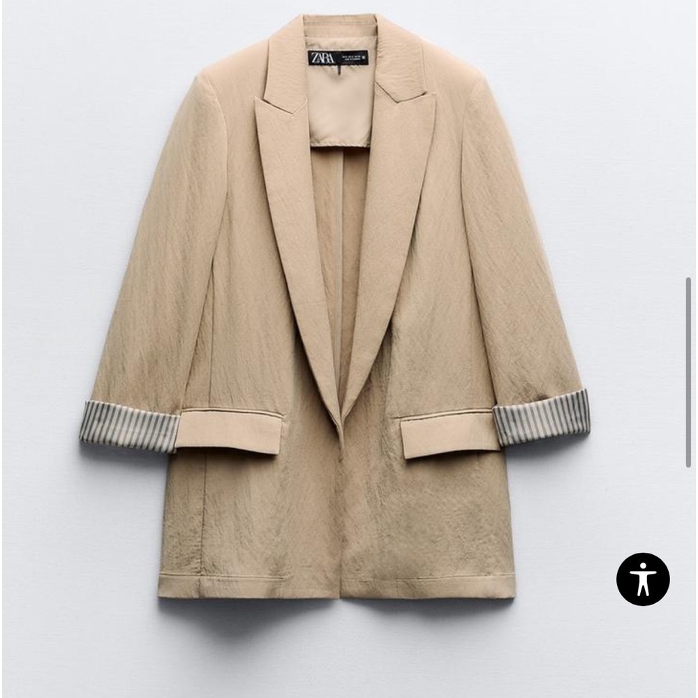 New (w/o tag)  CONTRASTING ROLLED UP SLEEVE BLAZER 🪴- price is firm🪴 - Picture 7 of 8